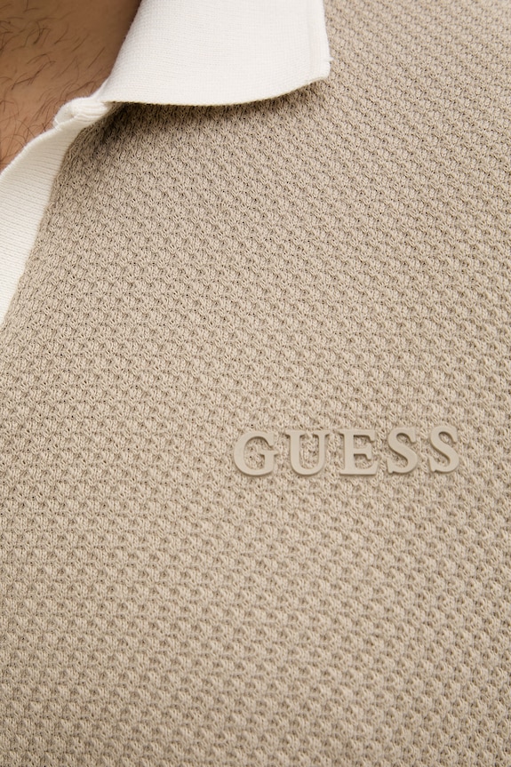 Guess polo tričko pánske bavlnené JHONNY Z6GP05.K3208 béžová