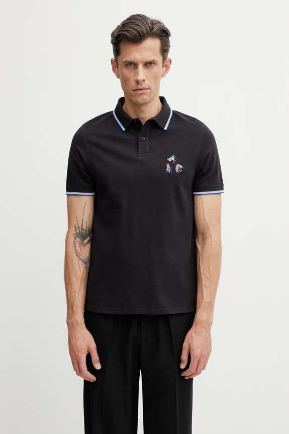Barbour x Paul Smith Lure polo in cotone da uomo blu navy MML1555NY74
