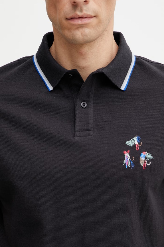 Barbour x Paul Smith Lure polo in cotone da uomo blu navy MML1555NY74
