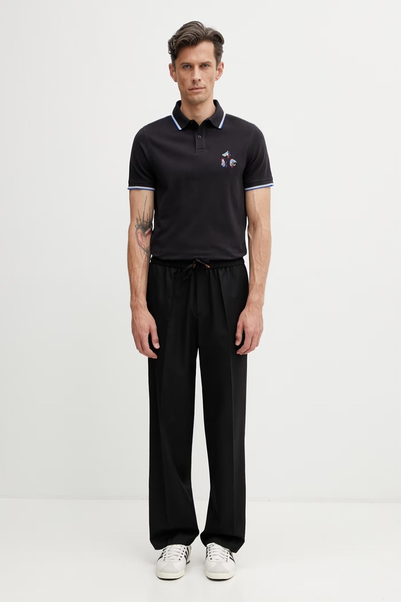 Barbour x Paul Smith Lure polo in cotone da uomo MML1555NY74 blu navy