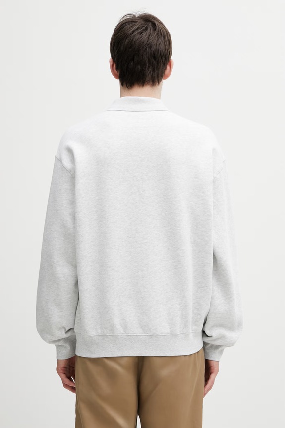Clothing Carhartt WIP WIP Label Polo Sweat sweatshirt cotton Men's I036349.482XX gray
