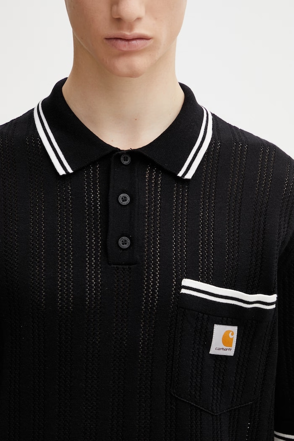 Carhartt WIP S/S Ramsey Polo polo bawełniane męskie czarny I036168.K02XX