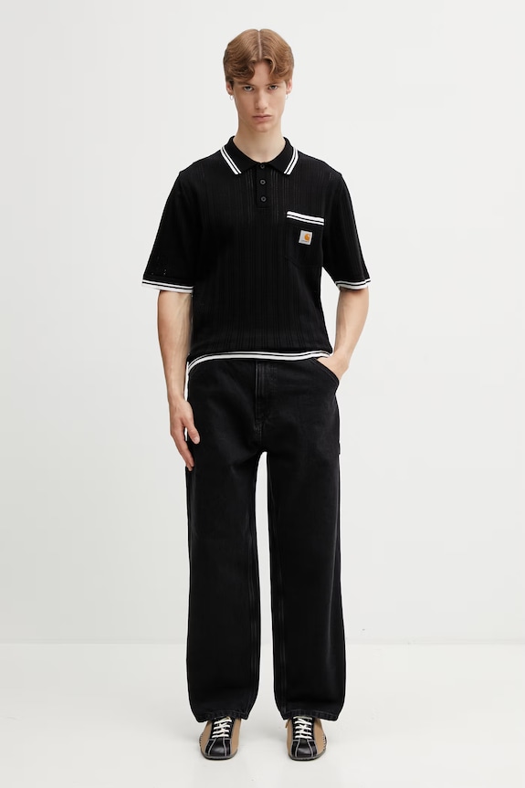 Carhartt WIP S/S Ramsey Polo polo bawełniane męskie I036168.K02XX czarny