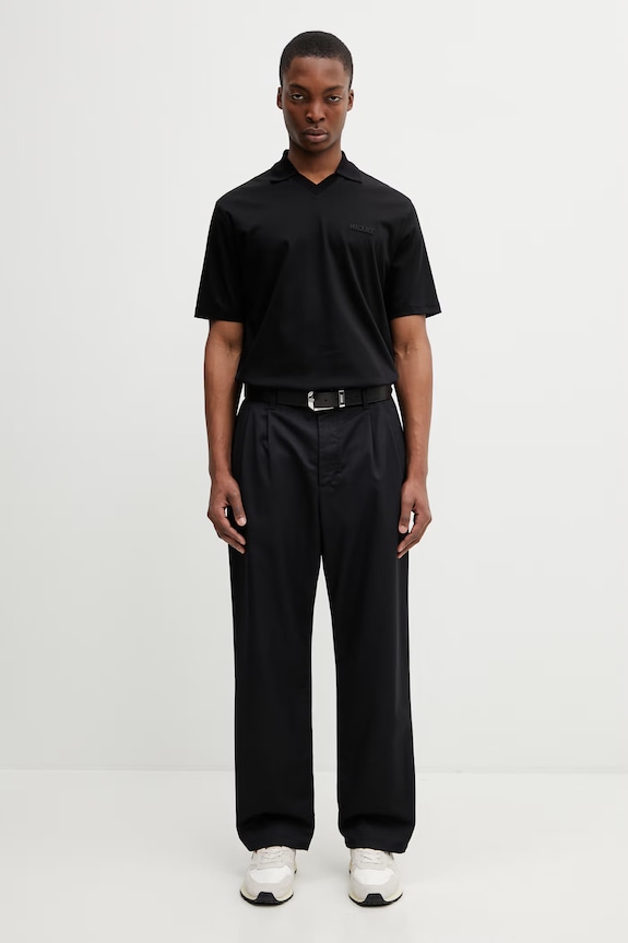 Mackage polo da uomo in cotone MARCO nero