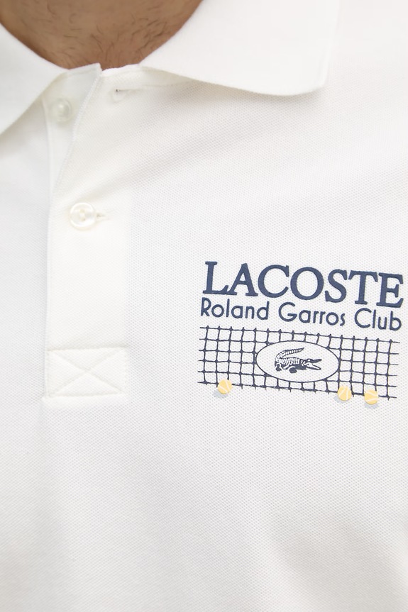Lacoste polo męskie bawełniane z elastanem PH0379 biały