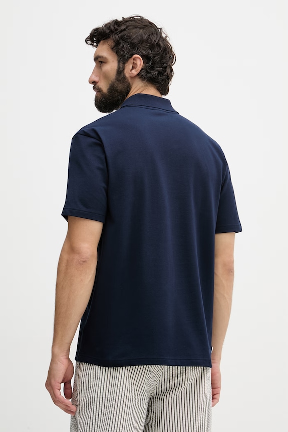 Odzież Lacoste polo męskie bawełniane z elastanem PH0379 granatowy