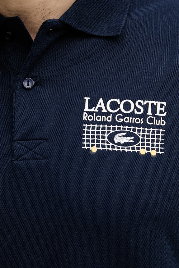 Lacoste polo męskie bawełniane z elastanem PH0379 granatowy