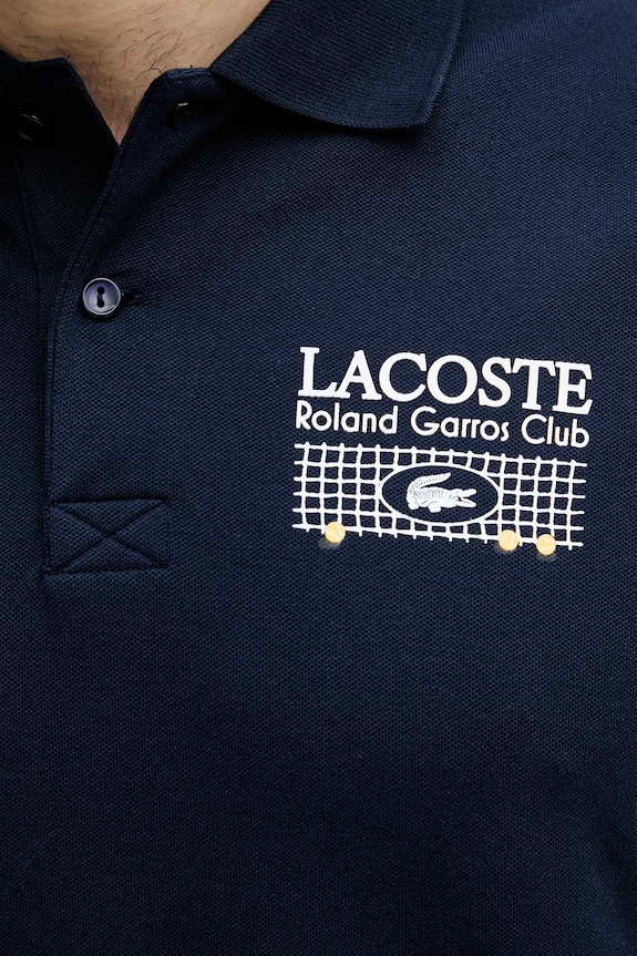 Lacoste polo męskie bawełniane z elastanem PH0379 granatowy