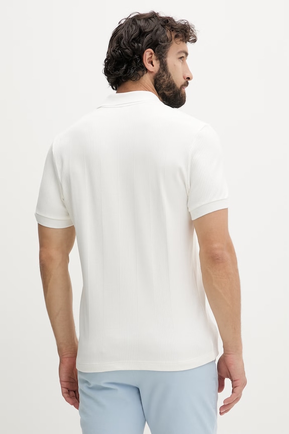 Odzież Lacoste polo męskie bawełniane z elastanem DH2195 biały
