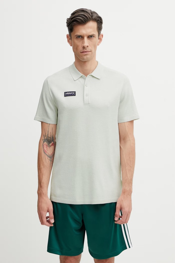 adidas Originals x SPZL Men's sweater-style polo shirt with viscose beige KF6808
