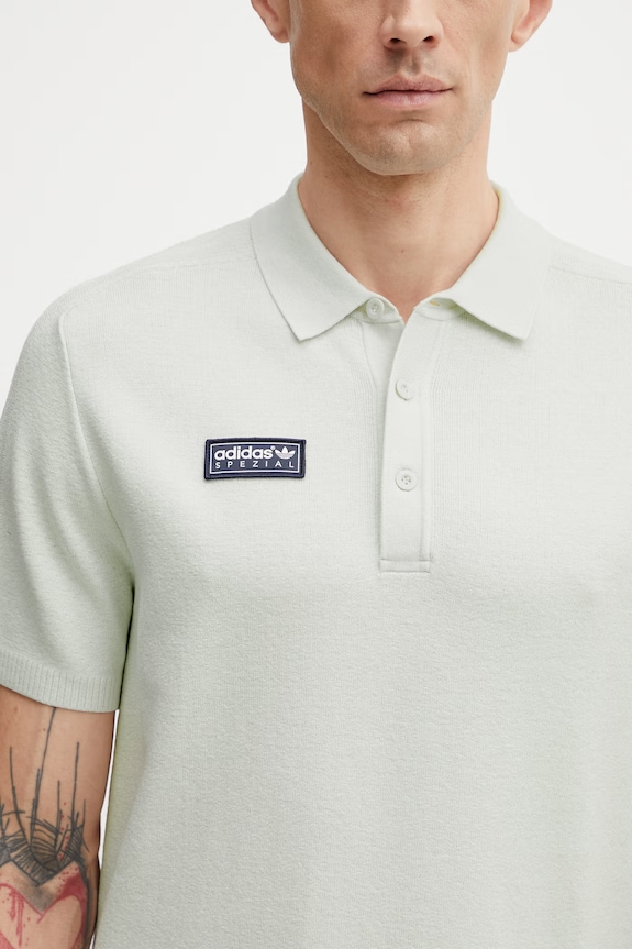 adidas Originals x SPZL Men's sweater-style polo shirt with viscose beige KF6808