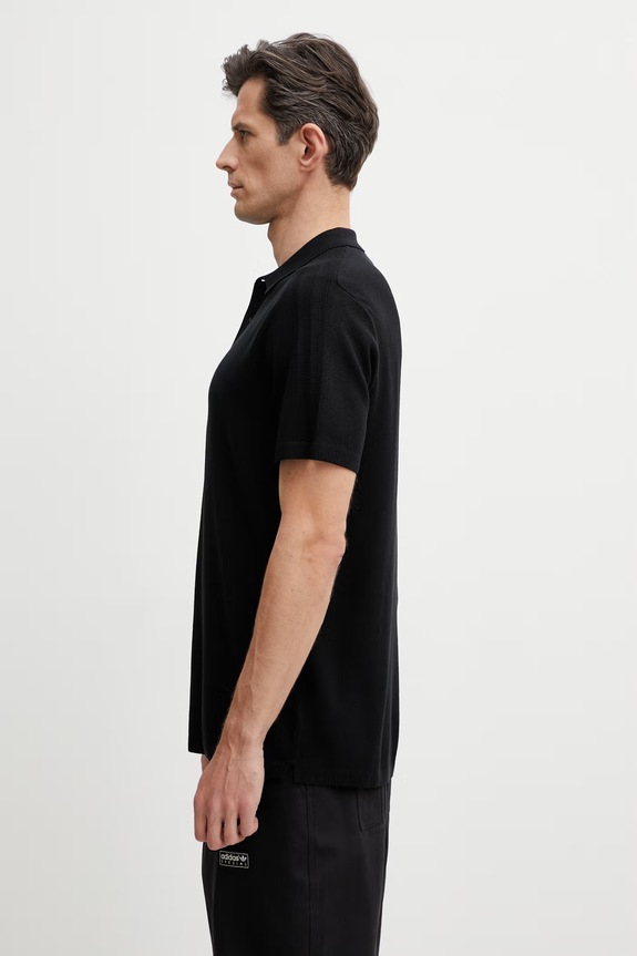 adidas Originals x SPZL sweater-style polo shirt with viscose Men's KF6812 black SS26