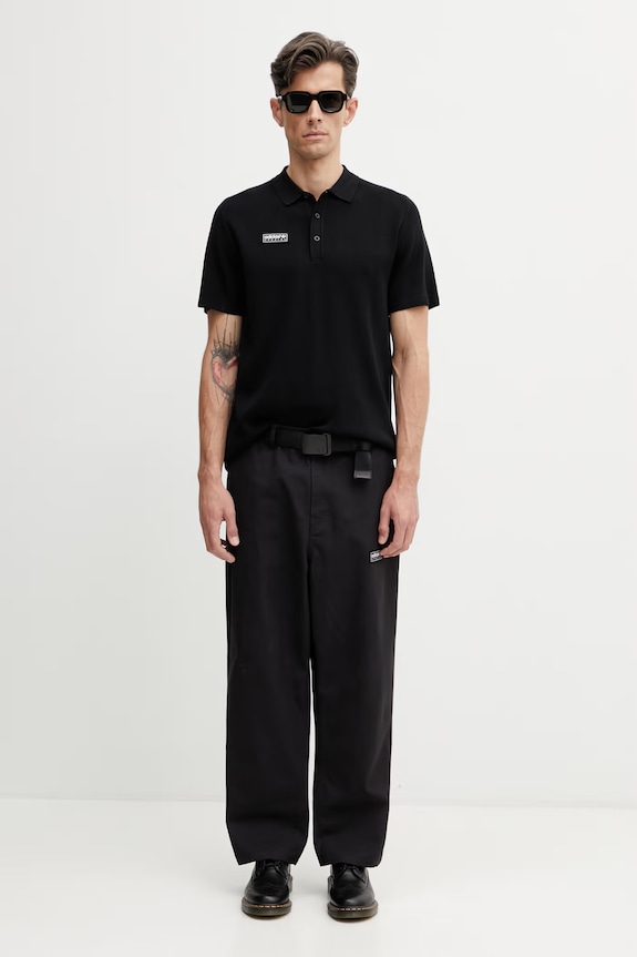 adidas Originals x SPZL sweater-style polo shirt with viscose Men's KF6812 black