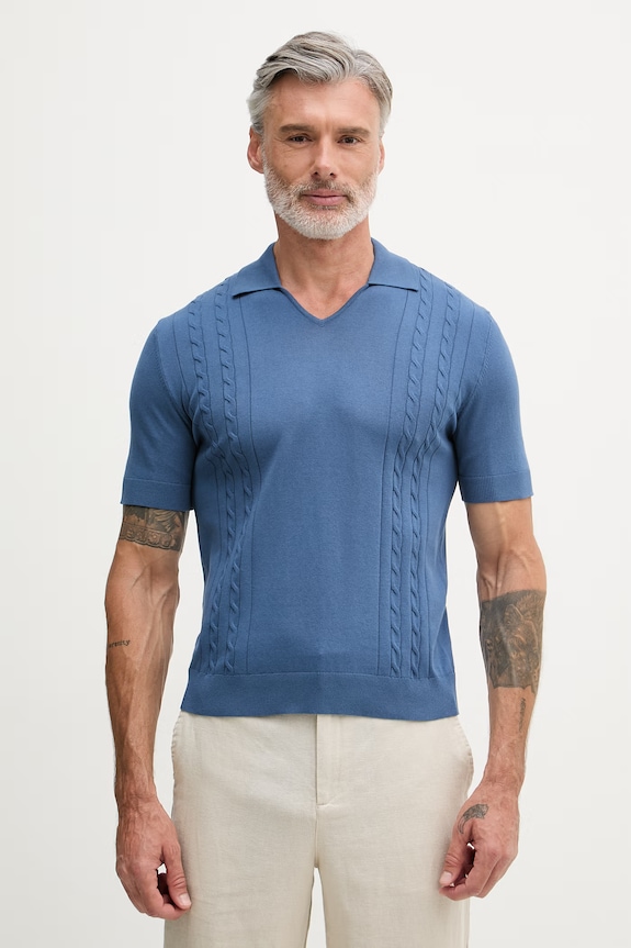 United Colors of Benetton polo tričko pánske s bavlnou tmavomodrá 1D7ZU301U