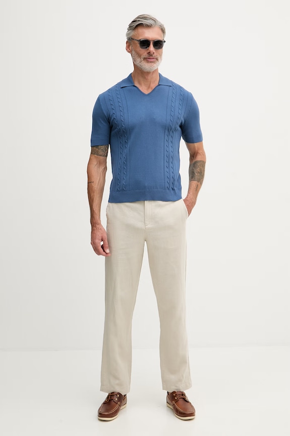 United Colors of Benetton polo tričko pánske s bavlnou 1D7ZU301U tmavomodrá SS26