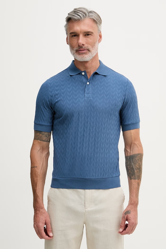 United Colors of Benetton Polo tričko pánske bavlnené s elastanom tmavomodrá 33T4U302T