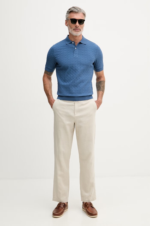 United Colors of Benetton Polo tričko pánske bavlnené s elastanom 33T4U302T tmavomodrá SS26