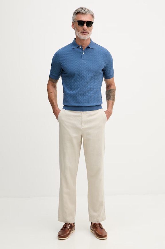United Colors of Benetton Polo tričko pánske bavlnené s elastanom 33T4U302T tmavomodrá SS26