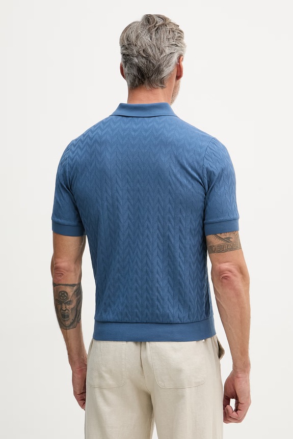 Oblečenie United Colors of Benetton Polo tričko pánske bavlnené s elastanom 33T4U302T tmavomodrá