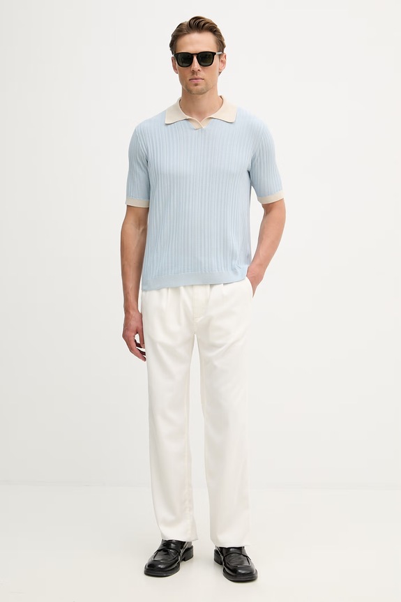 United Colors of Benetton ανδρικό πόλο βαμβακερό 1X56U301V μπλε SS26