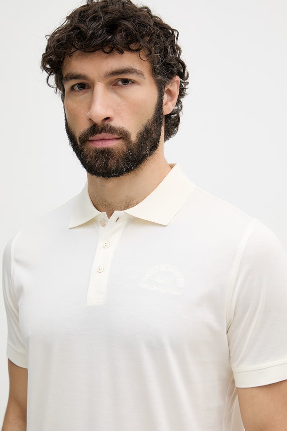 Karl Lagerfeld polo pentru bărbați, din bumbac bej 562200.745400