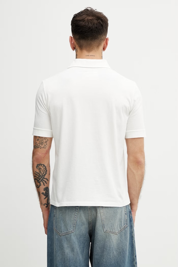 Îmbrăcăminte MM6 Maison Margiela polo din bumbac pentru bărbați SH2GL0011.M20108 alb