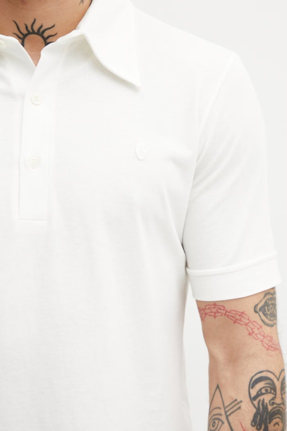MM6 Maison Margiela polo din bumbac pentru bărbați alb SH2GL0011.M20108