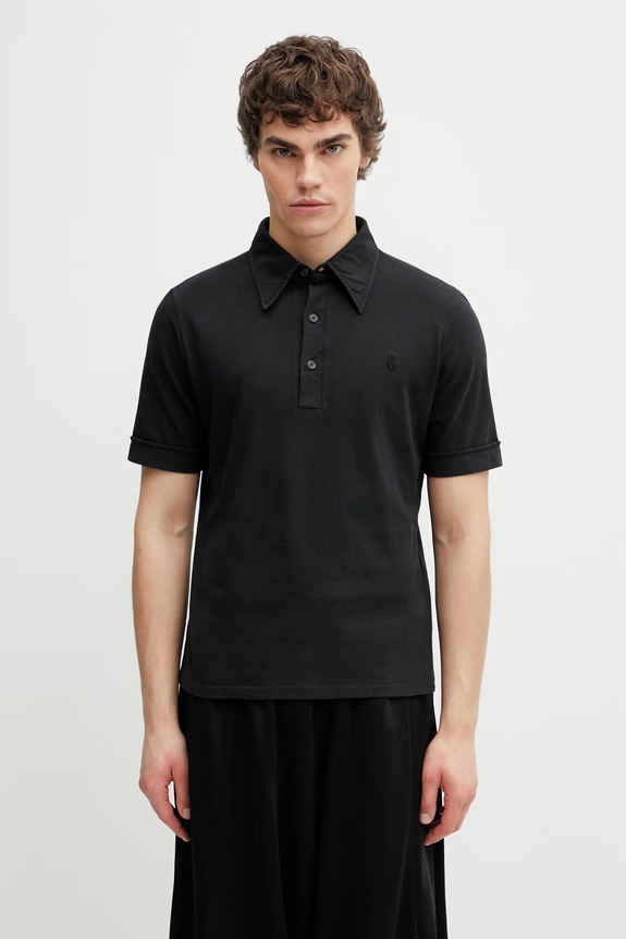 MM6 Maison Margiela πόλο Ανδρικό βαμβακερό μαύρο SH2GL0011.M20108