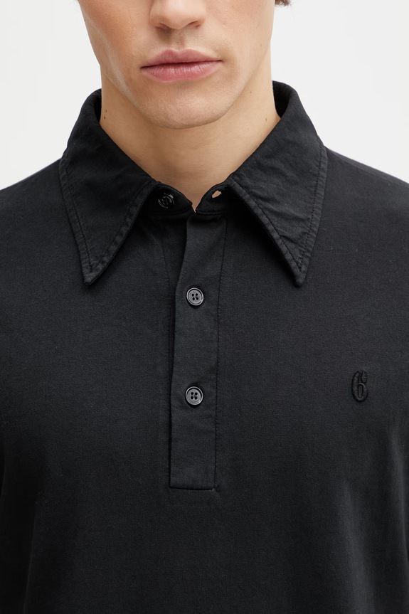 MM6 Maison Margiela polo majica moška bombažna črna SH2GL0011.M20108
