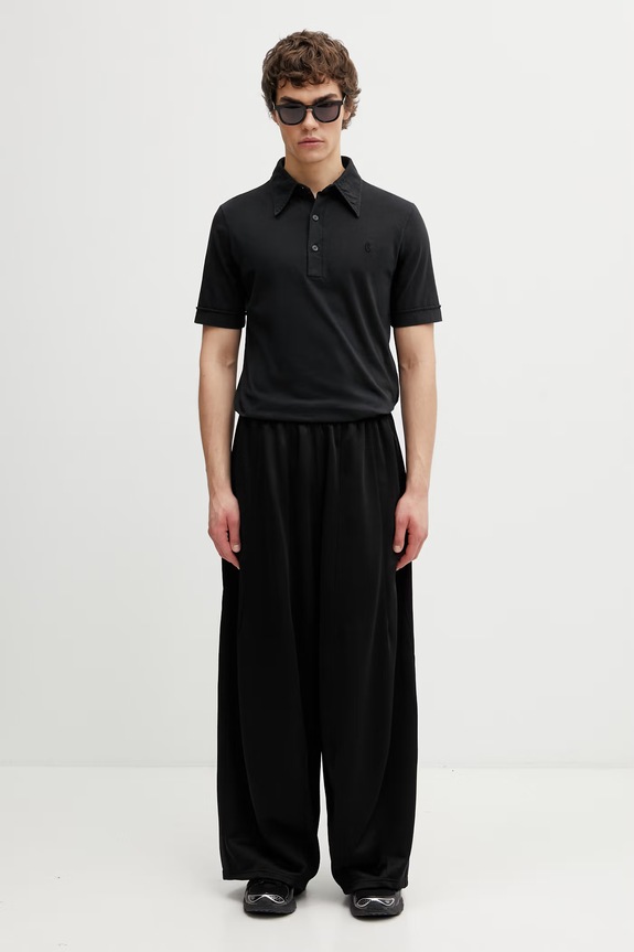 MM6 Maison Margiela πόλο Ανδρικό βαμβακερό SH2GL0011.M20108 μαύρο