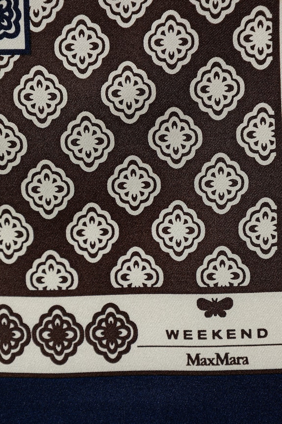 Accesorii Weekend Max Mara eșarfă pentru femei, din mătase AONESTO 2615541035600 bleumarin