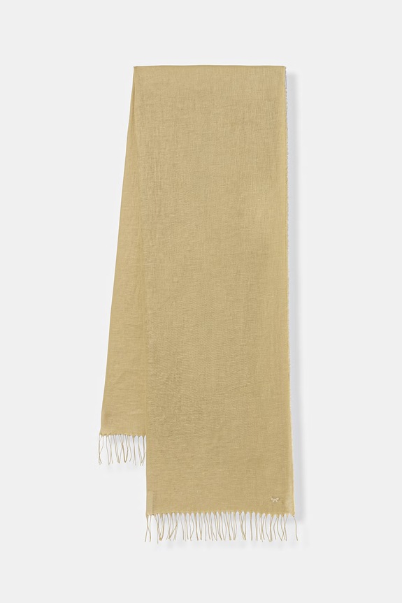 Weekend Max Mara szal damski lniany ASIONBIO beżowy 2615541105600