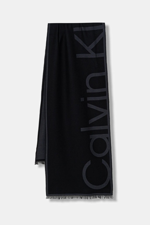 Šál Calvin Klein potlač čierna LV04F8066G
