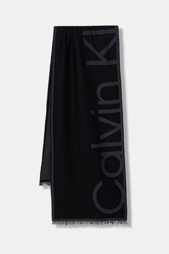 Šál Calvin Klein potlač čierna LV04F8066G