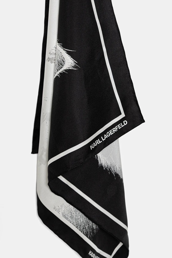 Dodaci Svilena marama Karl Lagerfeld IKON B1W33034 crna