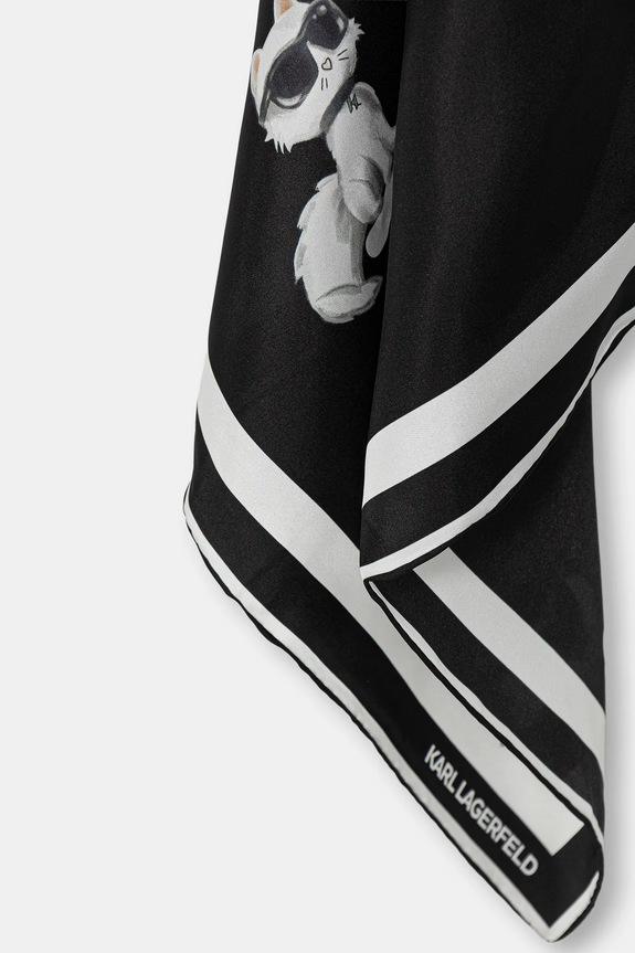 Αξεσουάρ Μεταξωτό φουλάρι Karl Lagerfeld IKON B1W33083 μαύρο