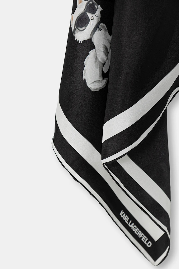 Αξεσουάρ Μεταξωτό φουλάρι Karl Lagerfeld IKON B1W33083 μαύρο
