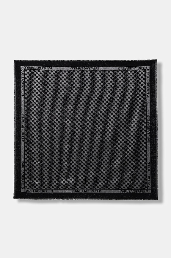 Karl Lagerfeld chusta z dodatkiem jedwabiu K/MONOGRAM tkanina czarny B1W33026