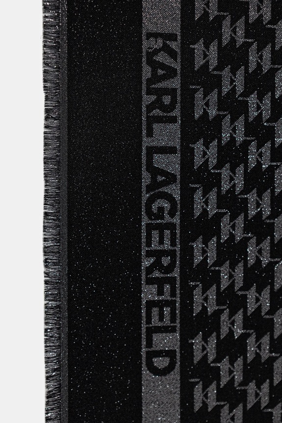 Karl Lagerfeld chusta z dodatkiem jedwabiu K/MONOGRAM B1W33026 czarny SS26