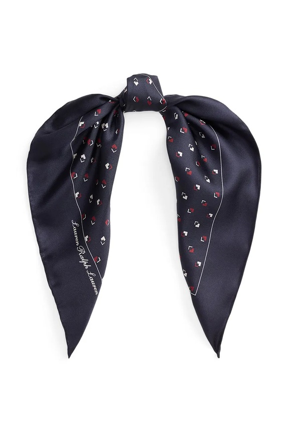 Lauren Ralph Lauren eșarfă de mătase matase bleumarin 454P09779