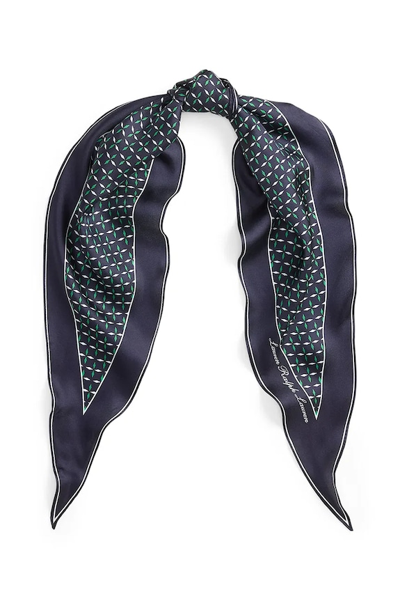 Lauren Ralph Lauren eșarfă de mătase matase bleumarin 454P09795