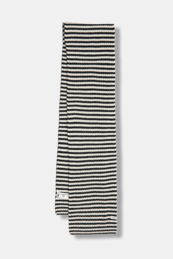 Μάλλινο κασκόλ Marc O'Polo πλεκτό ύφασμα σκούρο μπλε 600605402123