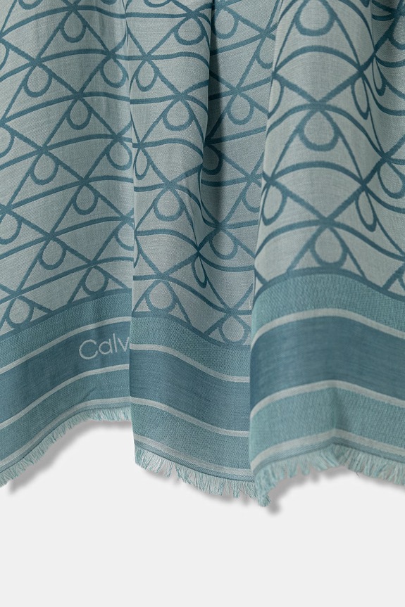 Akcesoria Calvin Klein chusta damska z modalu LV04F8080G turkusowy