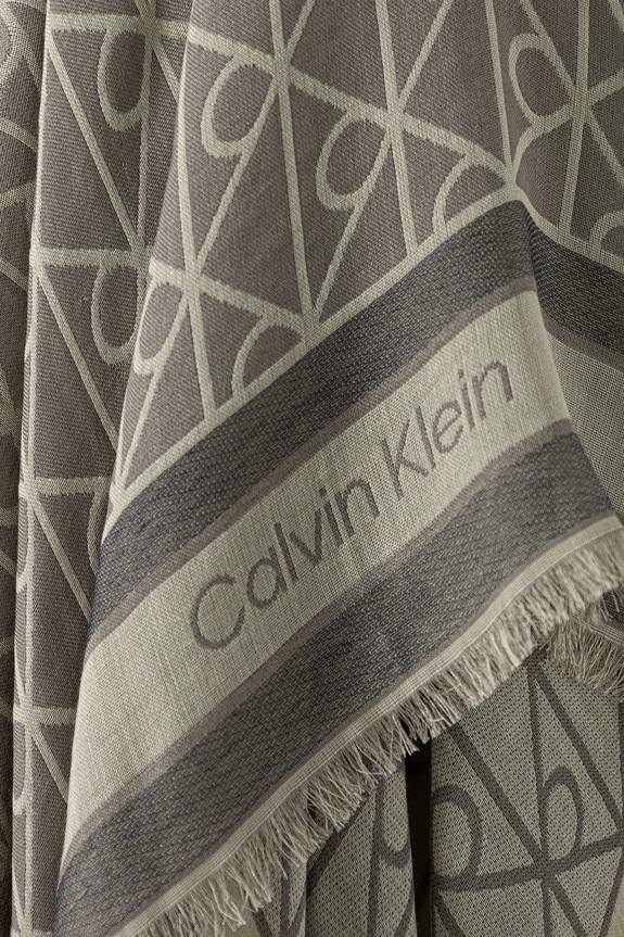 Akcesoria Calvin Klein chusta damska z modalu LV04F8080G zielony