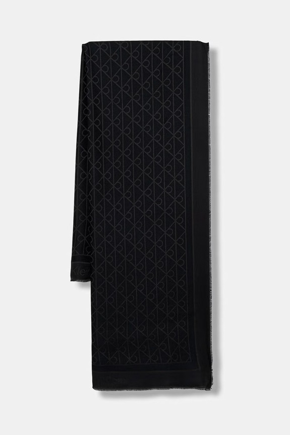 Calvin Klein szal damski z modalu czarny LV04F8096G