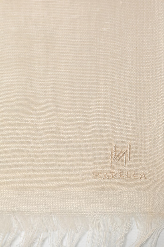 Akcesoria Marella szal damski lniany MLACOLONO 2613541027200 beżowy