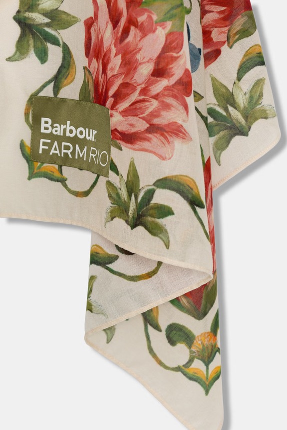 Doplnky Barbour šatka dámska bavlnená x Farm Rio LSC0493 béžová