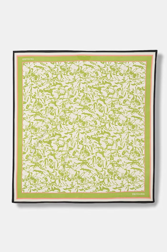 Trussardi eșarfă de mătase matase verde S007C000009N