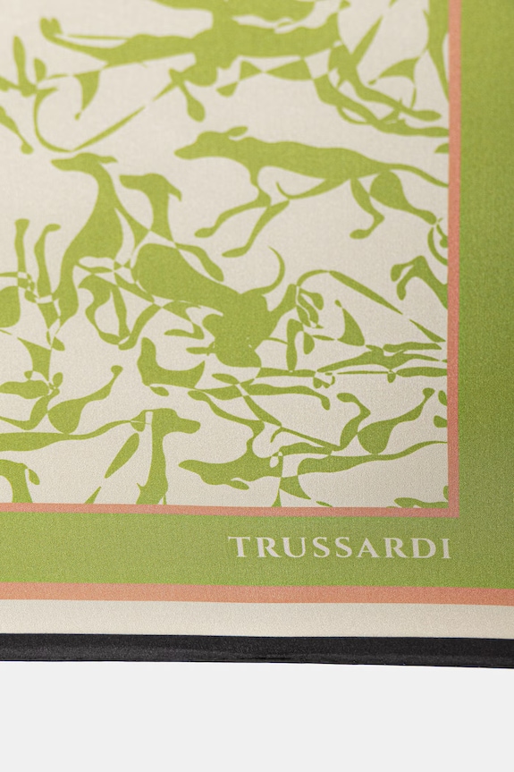 Trussardi eșarfă de mătase S007C000009N verde SS26