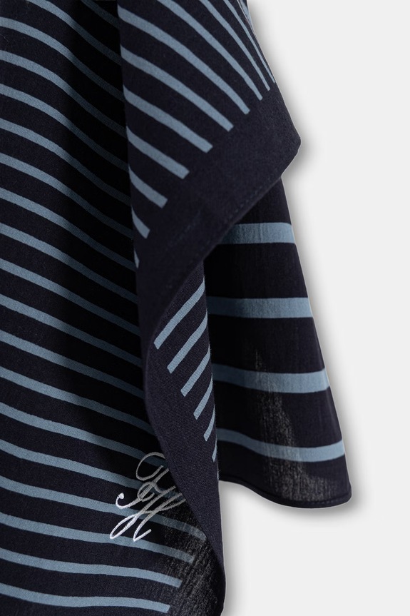 Dodatki Tommy Hilfiger svilena ruta ženska bombažna AW0AW18342 mornarsko modra